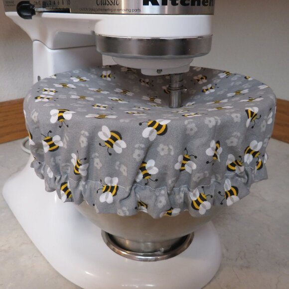 Kitchenaid Bowl Cover, Reversible Bee and Floral Mixer Cover - Picture 6 of 7